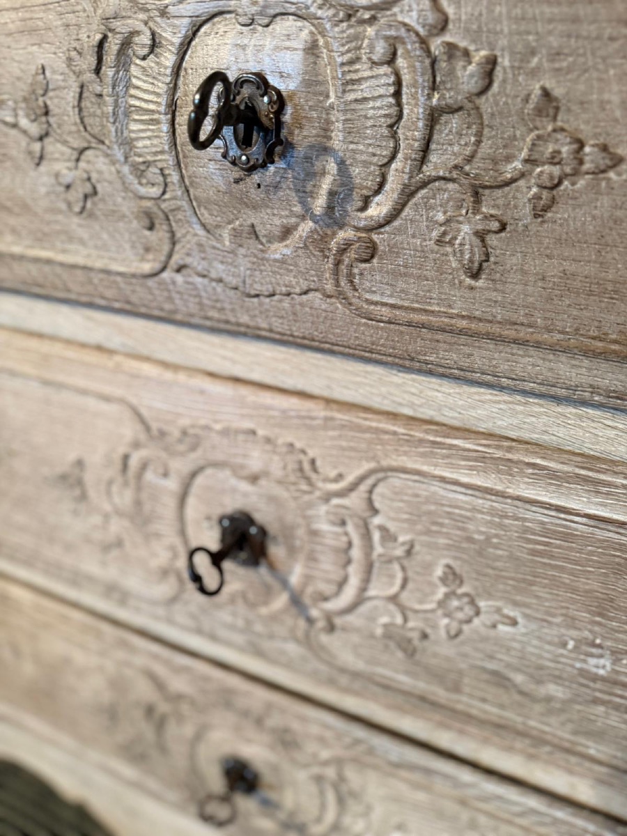Commode Louis xv liégeoise datant de la fin du 18e siècle chêne nature-photo-2