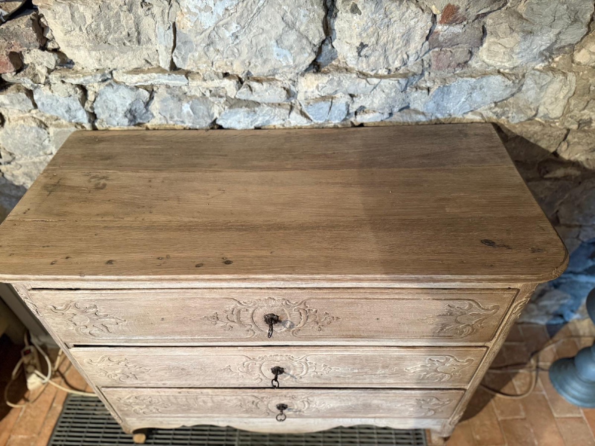 Commode Louis xv liégeoise datant de la fin du 18e siècle chêne nature-photo-6