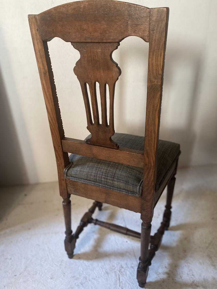 6 19th Century Directoire Chairs In Beautifully Carved Oak -photo-4