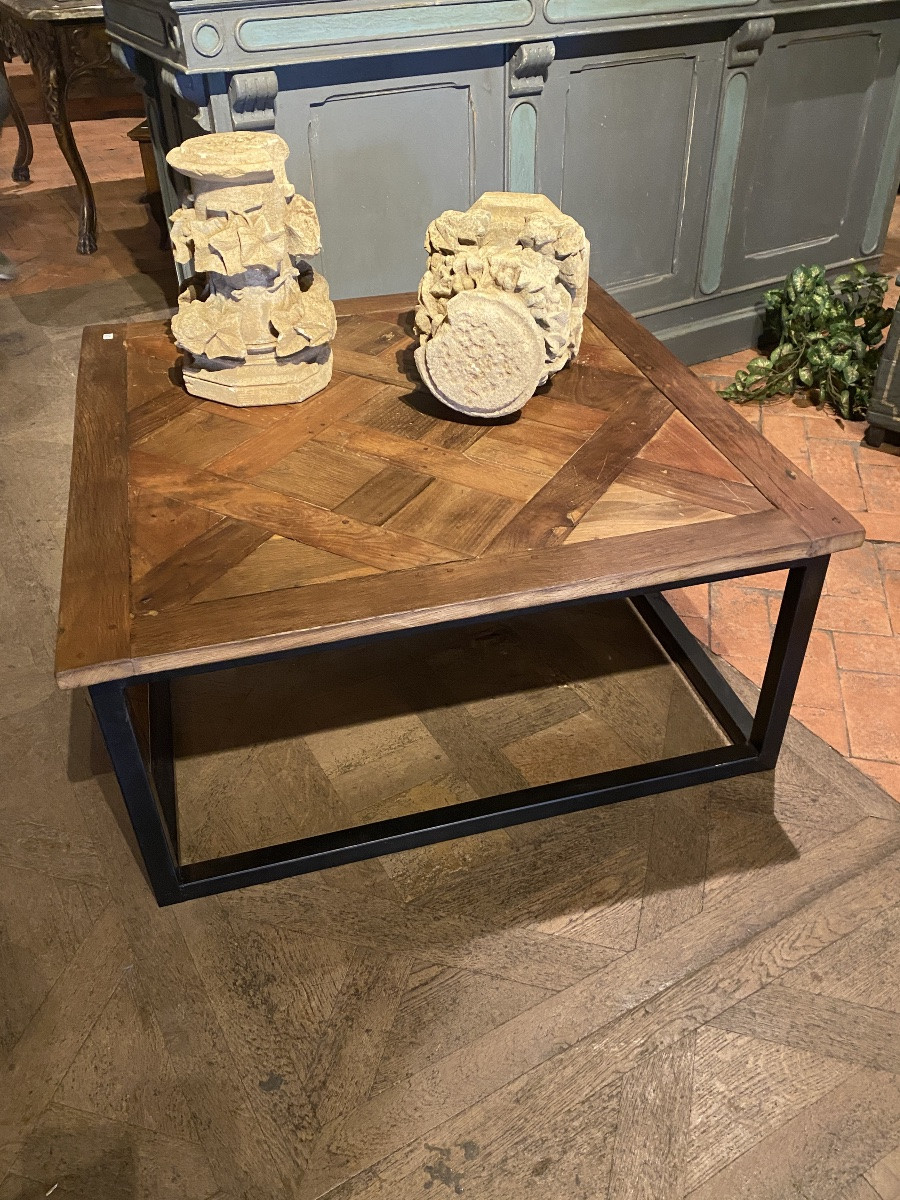 Coffee Table With A Beautiful 18th Century Versailles Parquet Floor Tile -photo-1