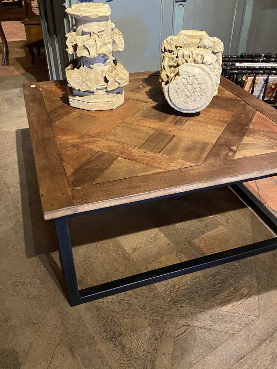 Coffee Table With A Beautiful 18th Century Versailles Parquet Floor Tile -photo-5