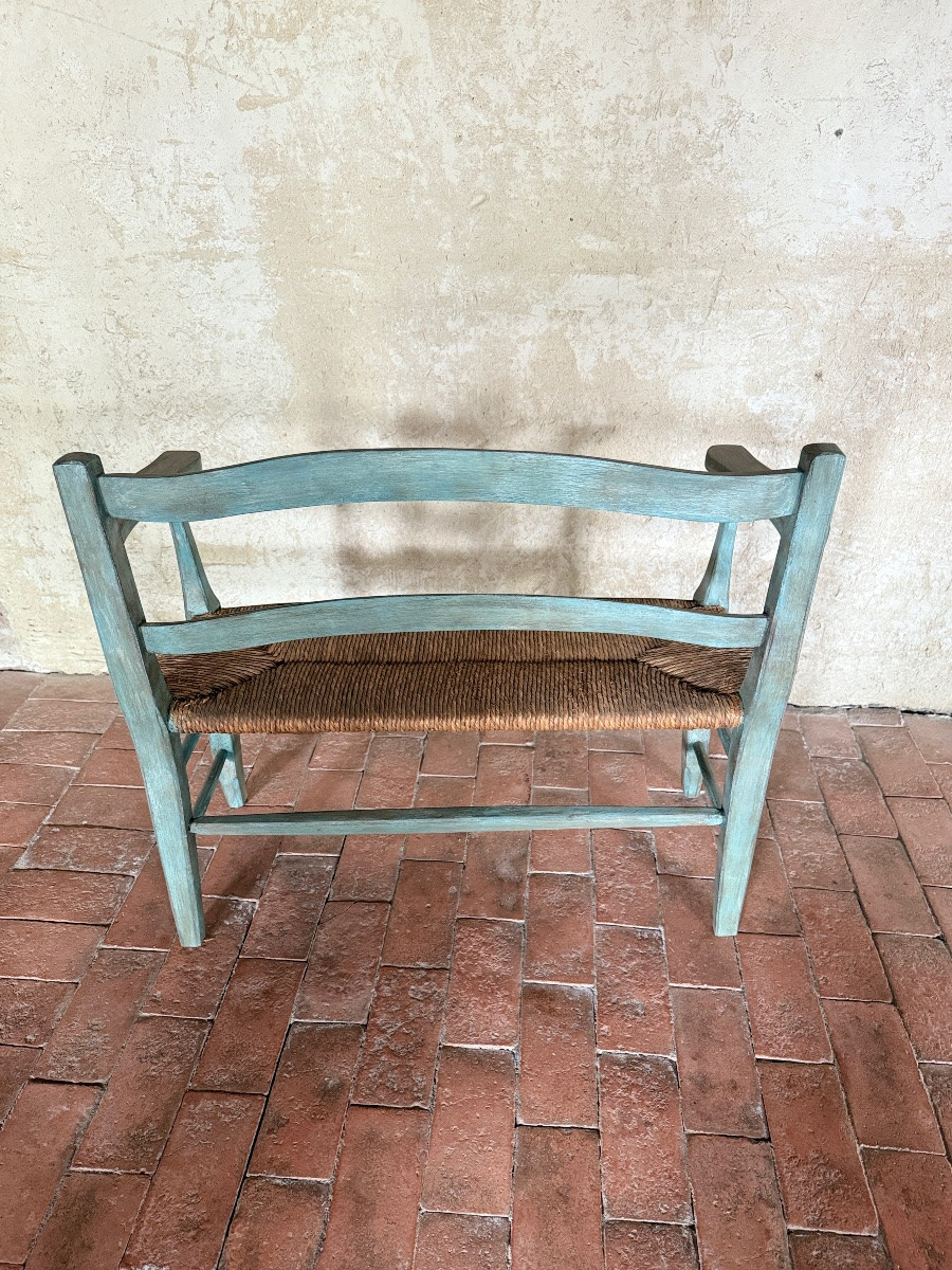 Banquette de cantou avec une assise paille datant du 19e siècle -photo-4