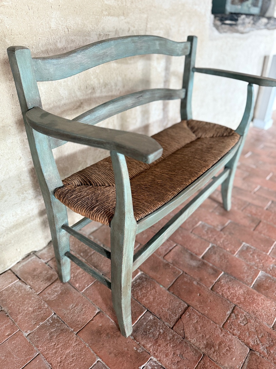 Banquette de cantou avec une assise paille datant du 19e siècle -photo-6