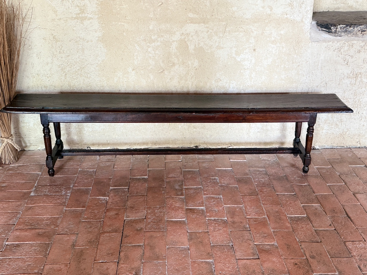 Beau banc pieds tournés Louis XIV datant de la fin du 18e siècle 