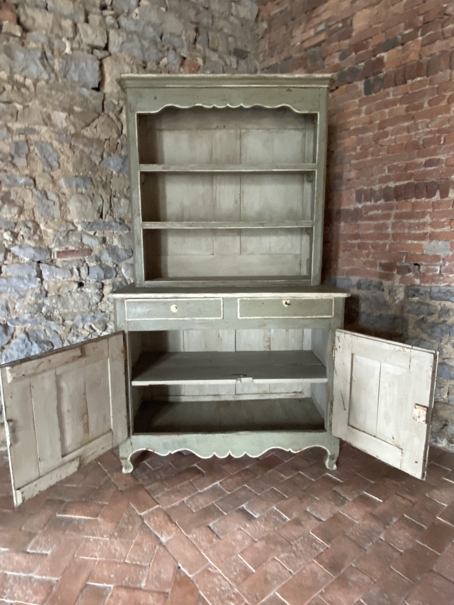 Louis XV 2-part Polychrome Bookcase Sideboard Dating From The 18th Century -photo-2