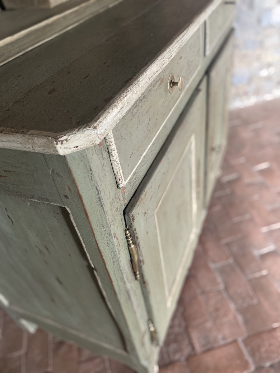 Louis XV 2-part Polychrome Bookcase Sideboard Dating From The 18th Century -photo-1