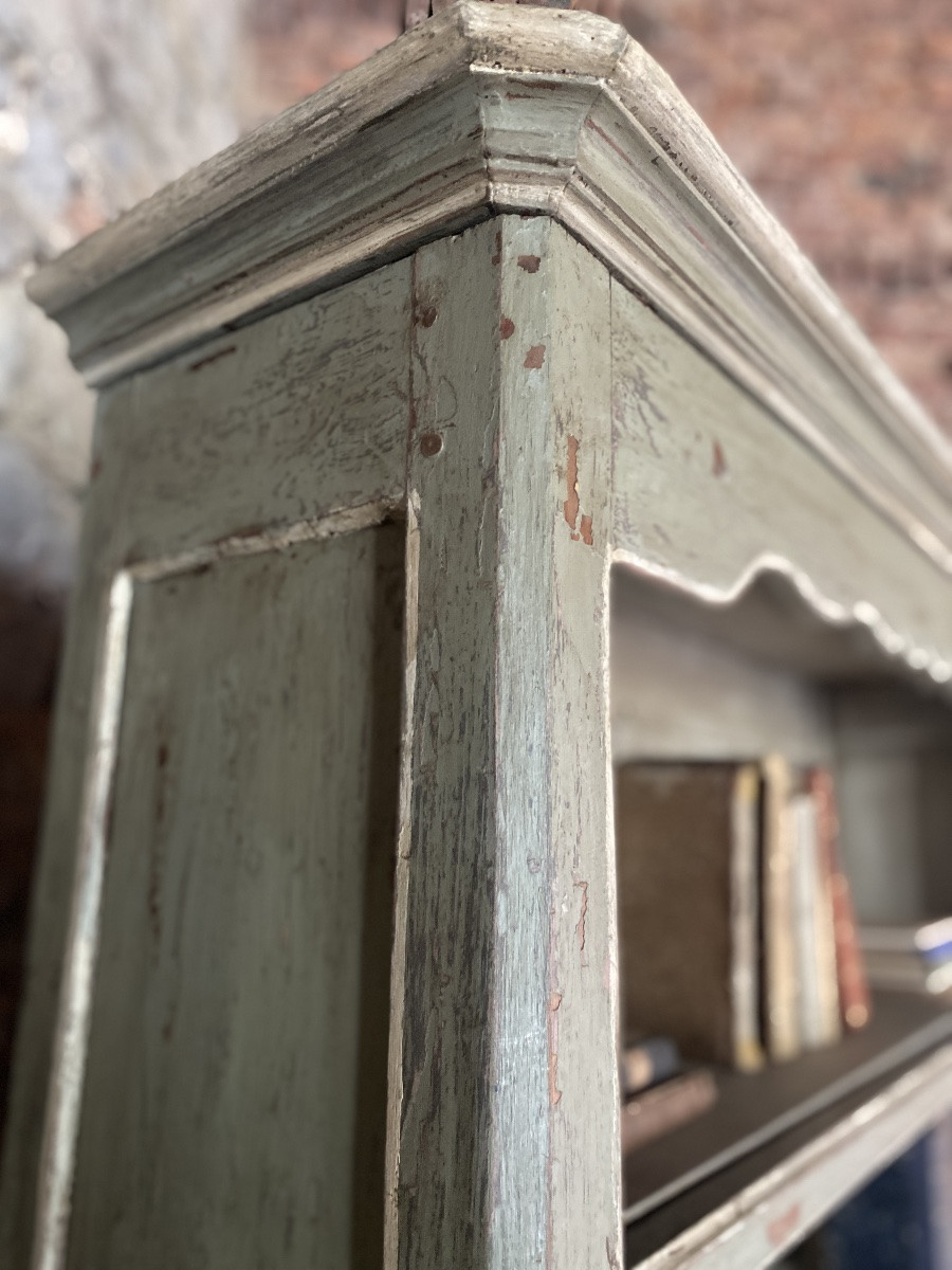 Louis XV 2-part Polychrome Bookcase Sideboard Dating From The 18th Century -photo-5