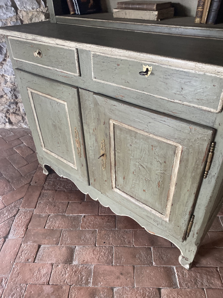 Louis XV 2-part Polychrome Bookcase Sideboard Dating From The 18th Century -photo-8