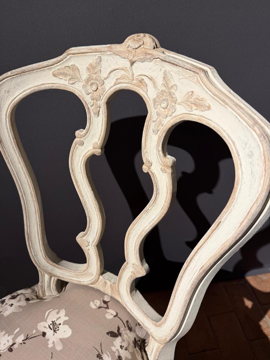 Ensemble de 4 chaises Louis XIV belle patine et nouvelle tapisserie datant de la fin du 18e siè-photo-4