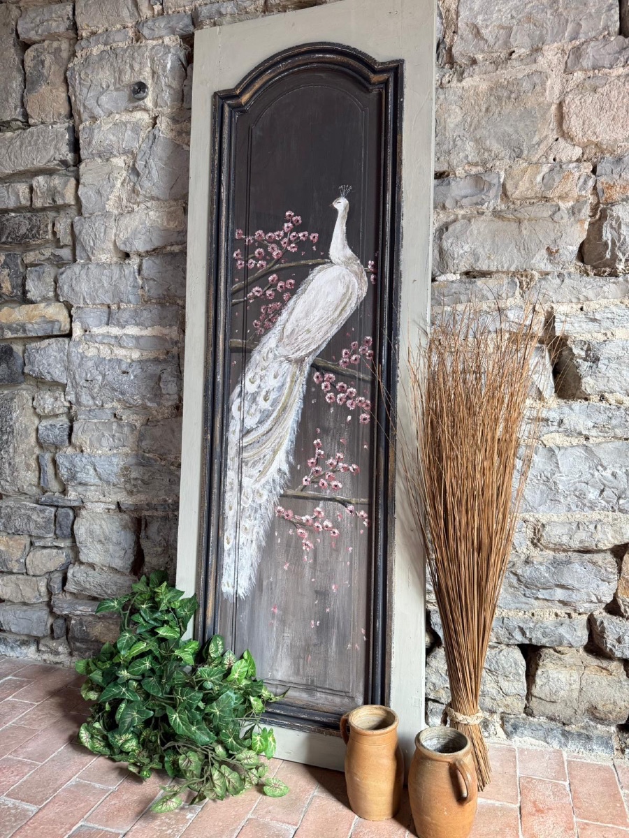 Decorative Woodwork Element Dating From The 19th Century With Beautiful Painting And Polychromy 