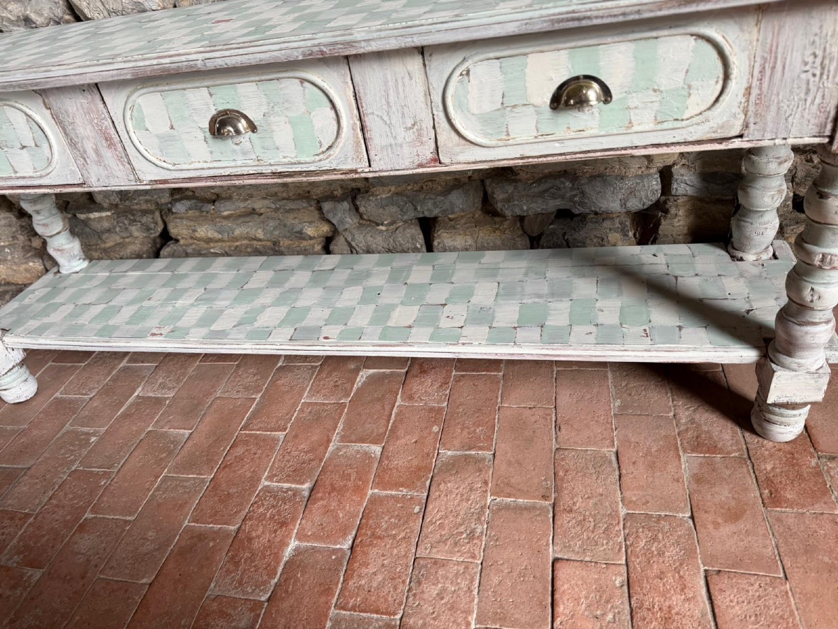 Louis XIV Console Table, Late 19th Century, Commercial Style, Beautiful Patina -photo-4