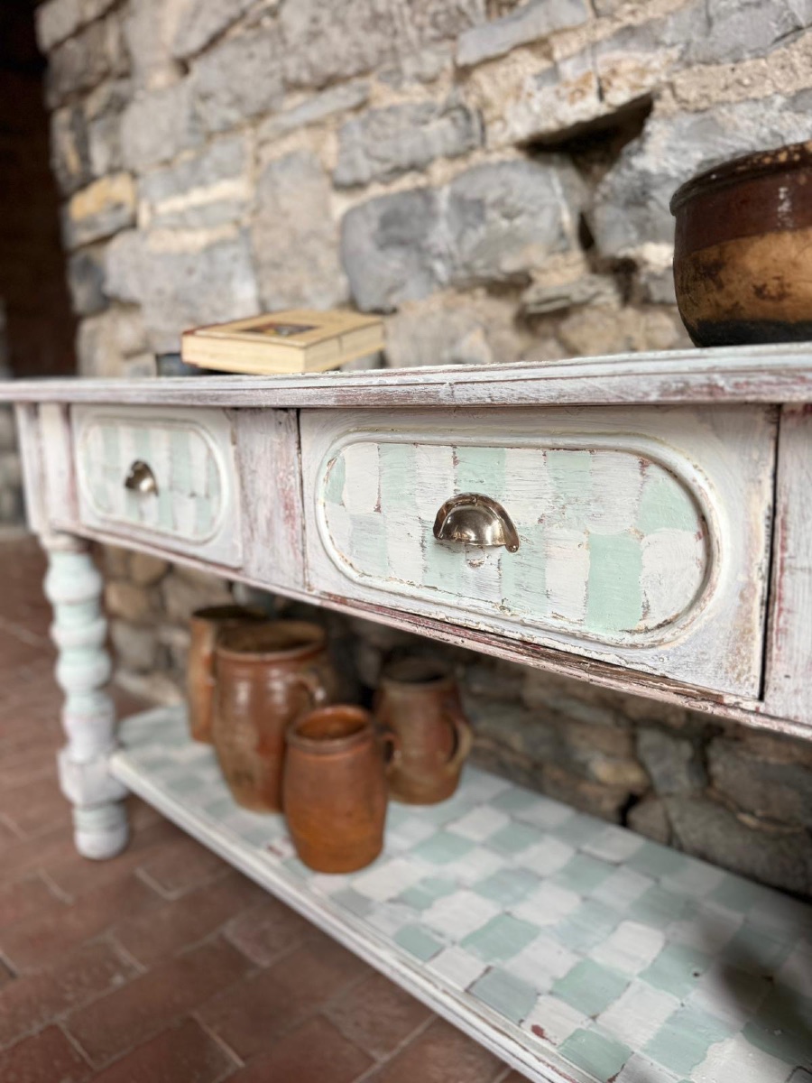 Louis XIV Console Table, Late 19th Century, Commercial Style, Beautiful Patina -photo-8