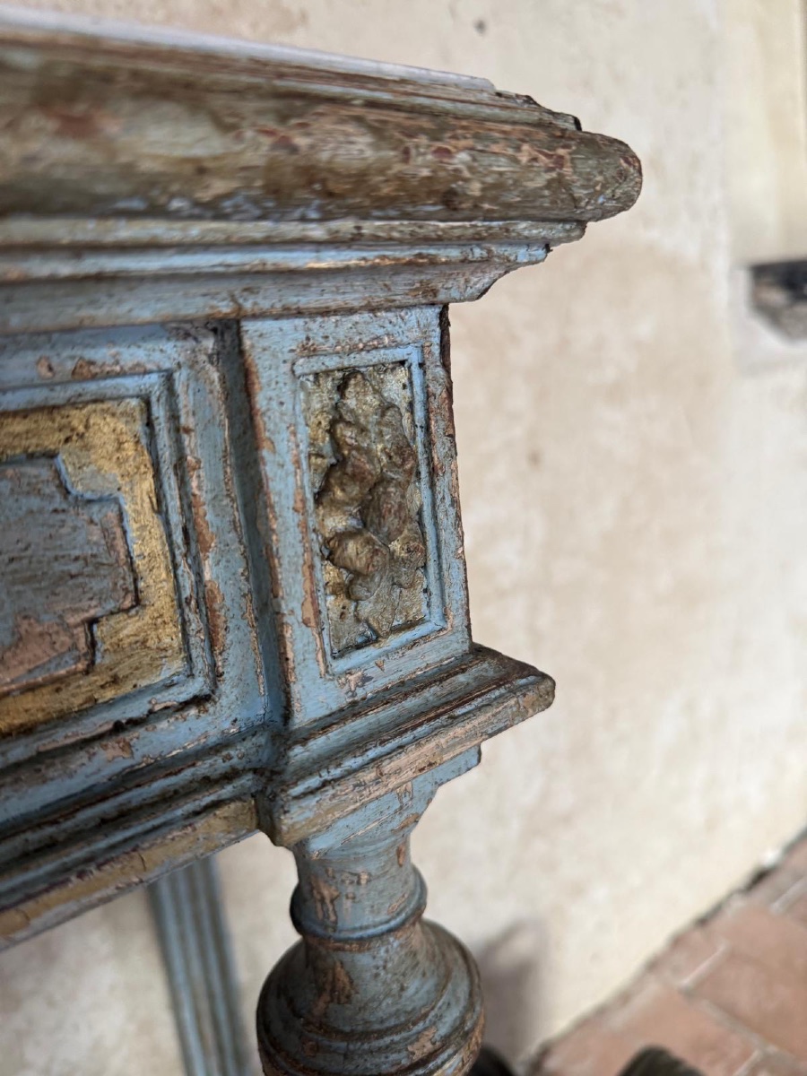 Louis XVI Console Table Dating From The 19th Century With Carrara Marble Top -photo-4