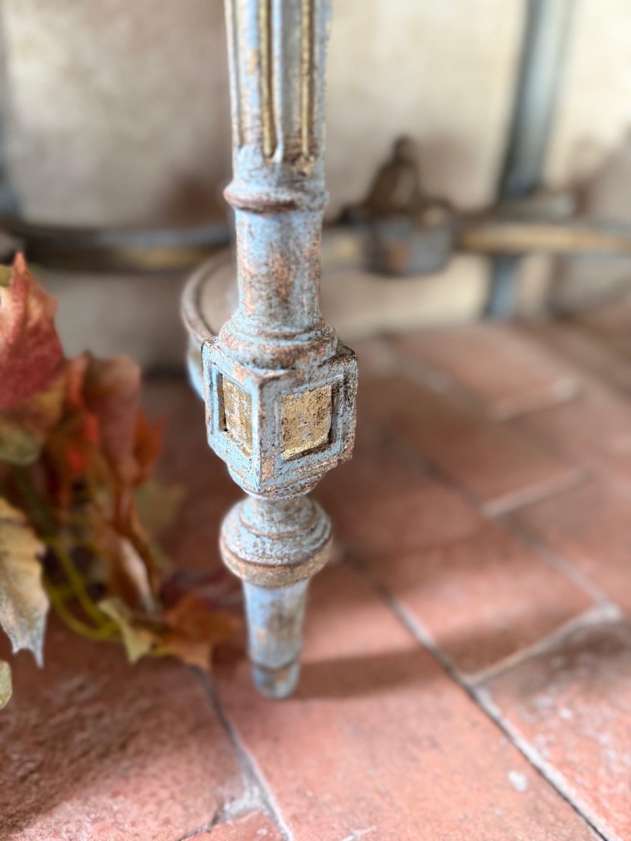 Louis XVI Console Table Dating From The 19th Century With Carrara Marble Top -photo-4