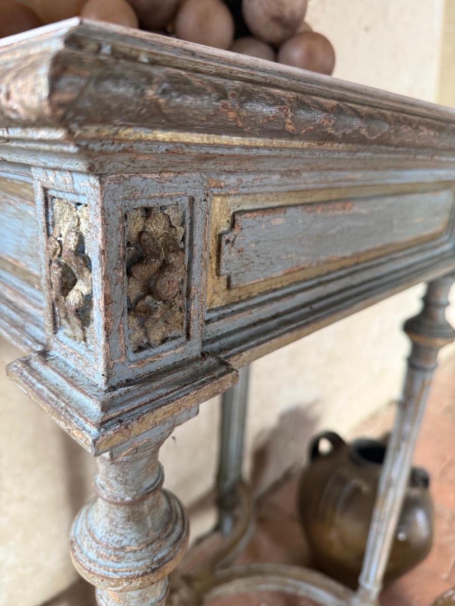 Louis XVI Console Table Dating From The 19th Century With Carrara Marble Top -photo-7