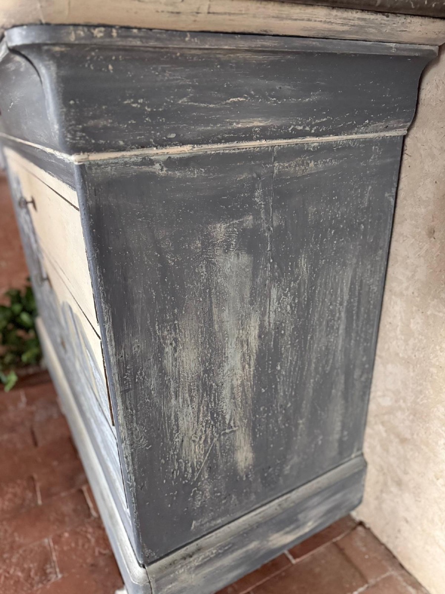 Commode Louis Philippe datant du 19e siècle avec marbre d’origine -photo-1