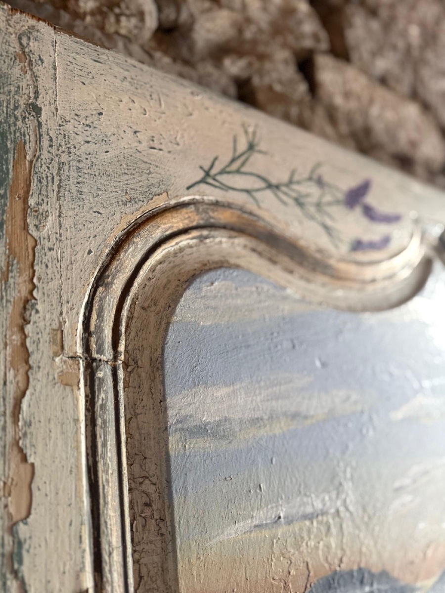 Élément de boiserie avec peinture représentant le sud de la France -photo-4