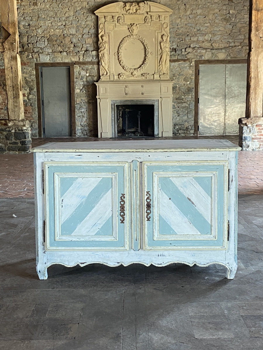 Polychrome Louis XV Buffet Dating From The 18th Century 