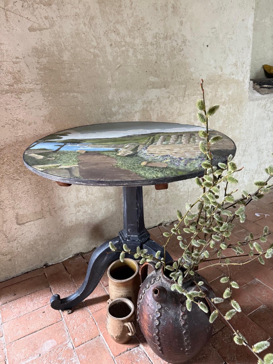 Napoleon III Pedestal Table With Tilting Top Dating From The 19th Century -photo-3