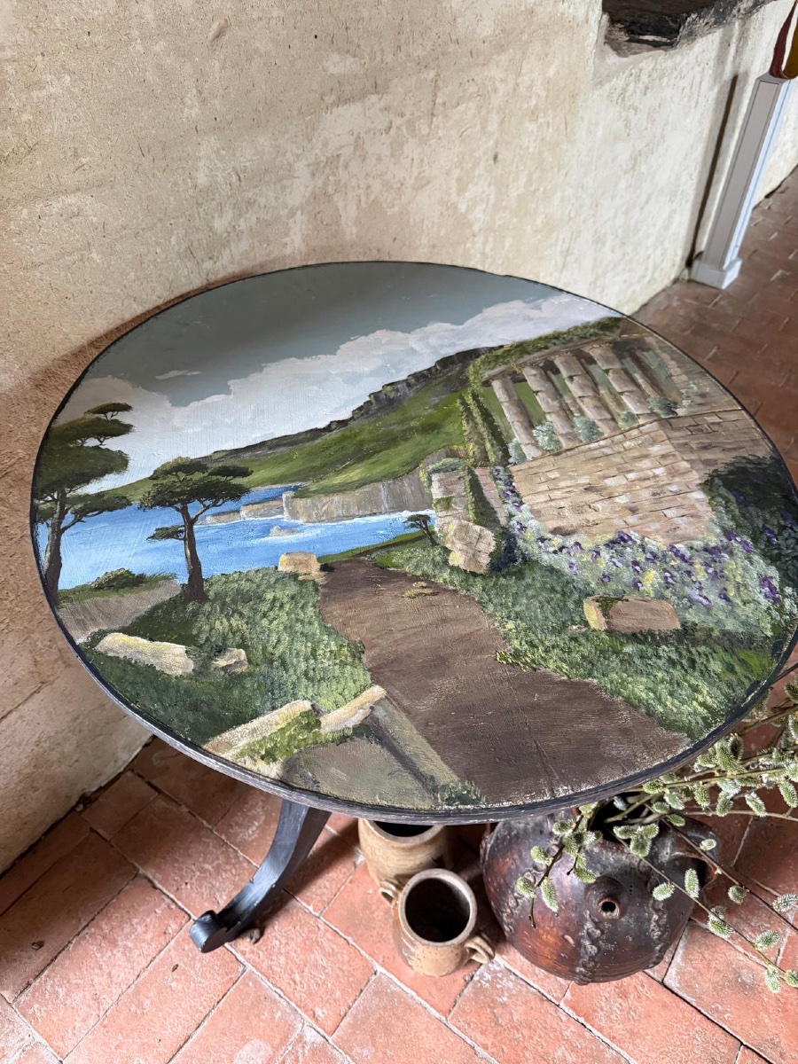 Napoleon III Pedestal Table With Tilting Top Dating From The 19th Century -photo-2