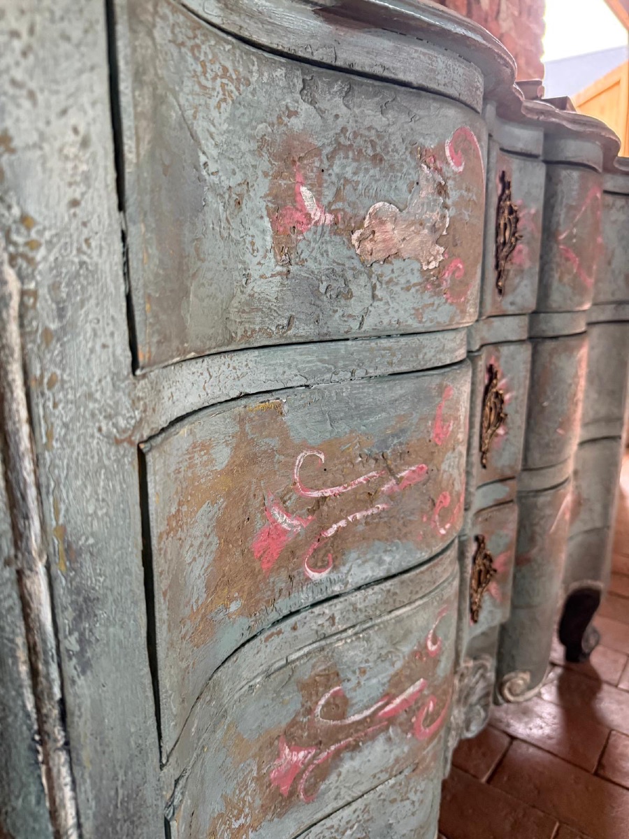 Commode galbée arbalète Louis XV  des années 1900 -photo-4