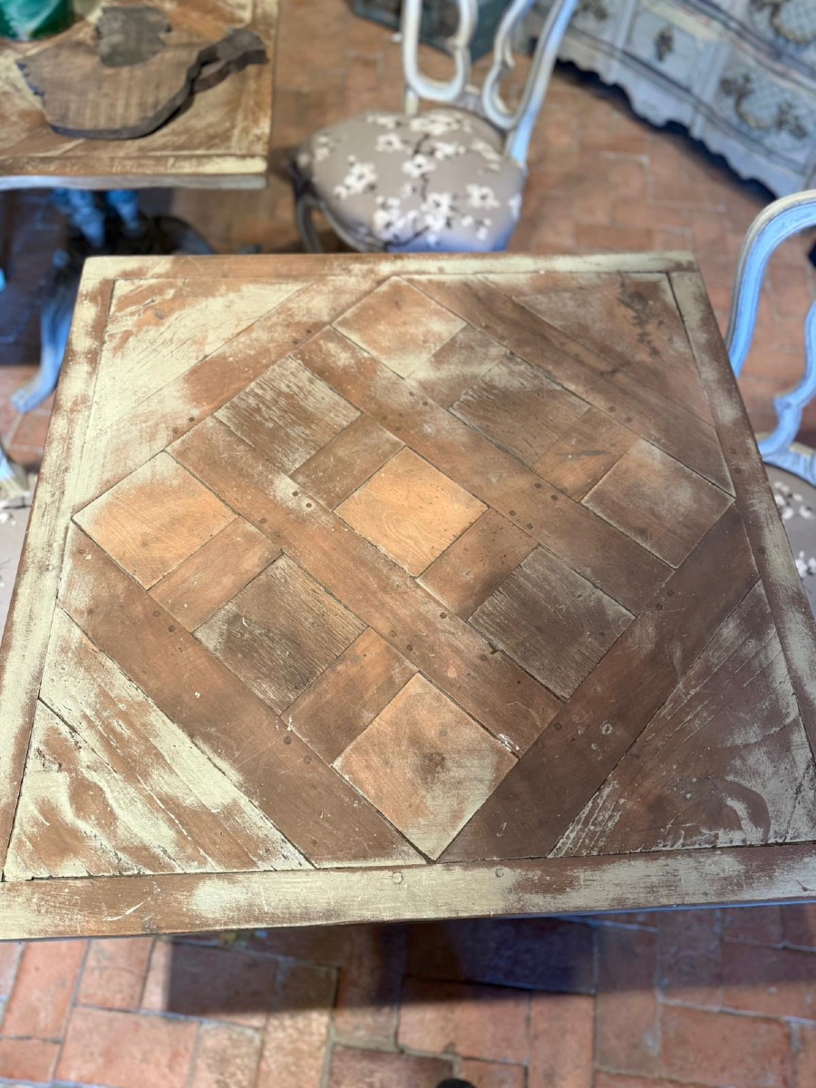 Table (pair) With Lion's Claw Central Legs, 19th Century Square Top-photo-3