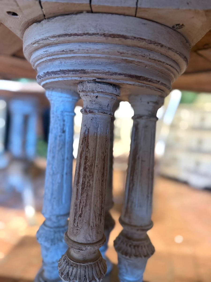 Table (pair) With Lion's Claw Central Legs, 19th Century Square Top-photo-4