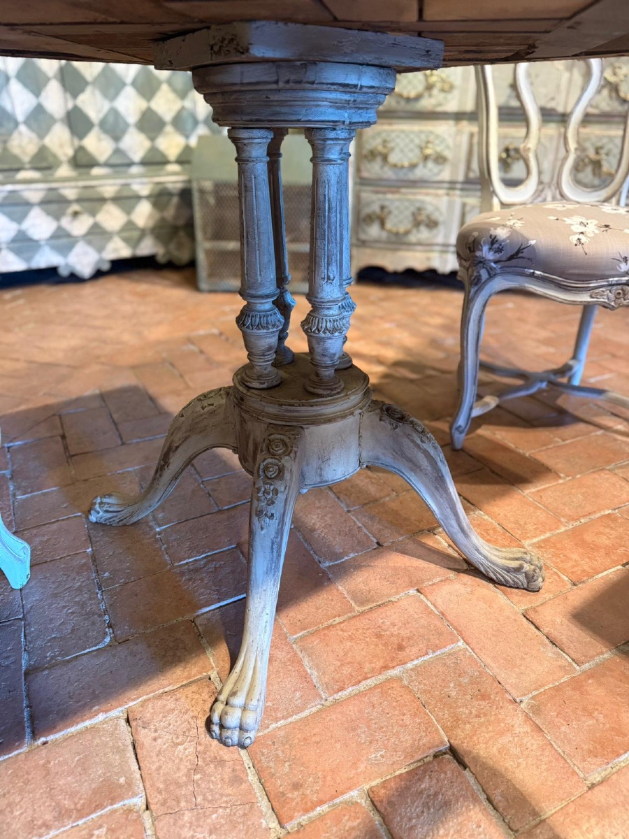 Table (pair) With Lion's Claw Central Legs, 19th Century Square Top-photo-2