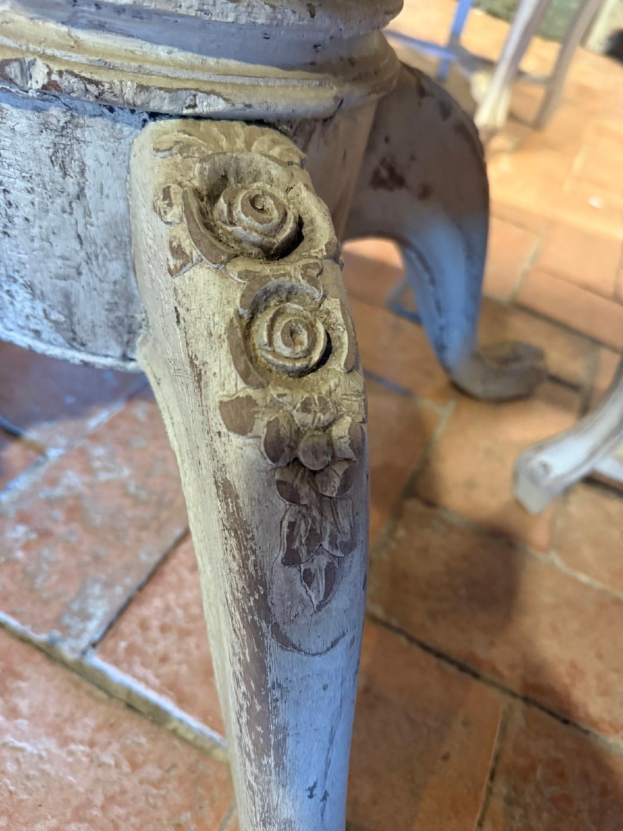 Table (pair) With Lion's Claw Central Legs, 19th Century Square Top-photo-5