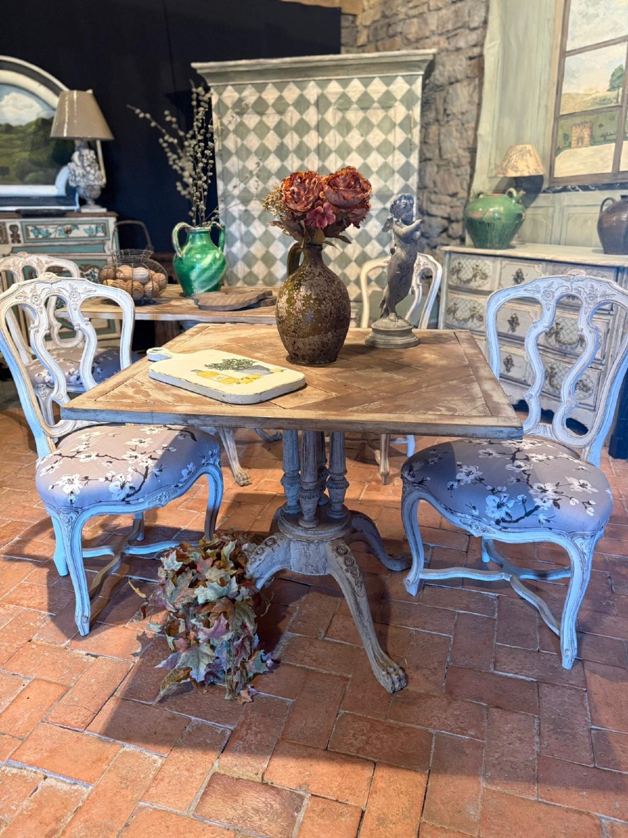 Table (pair) With Lion's Claw Central Legs, 19th Century Square Top