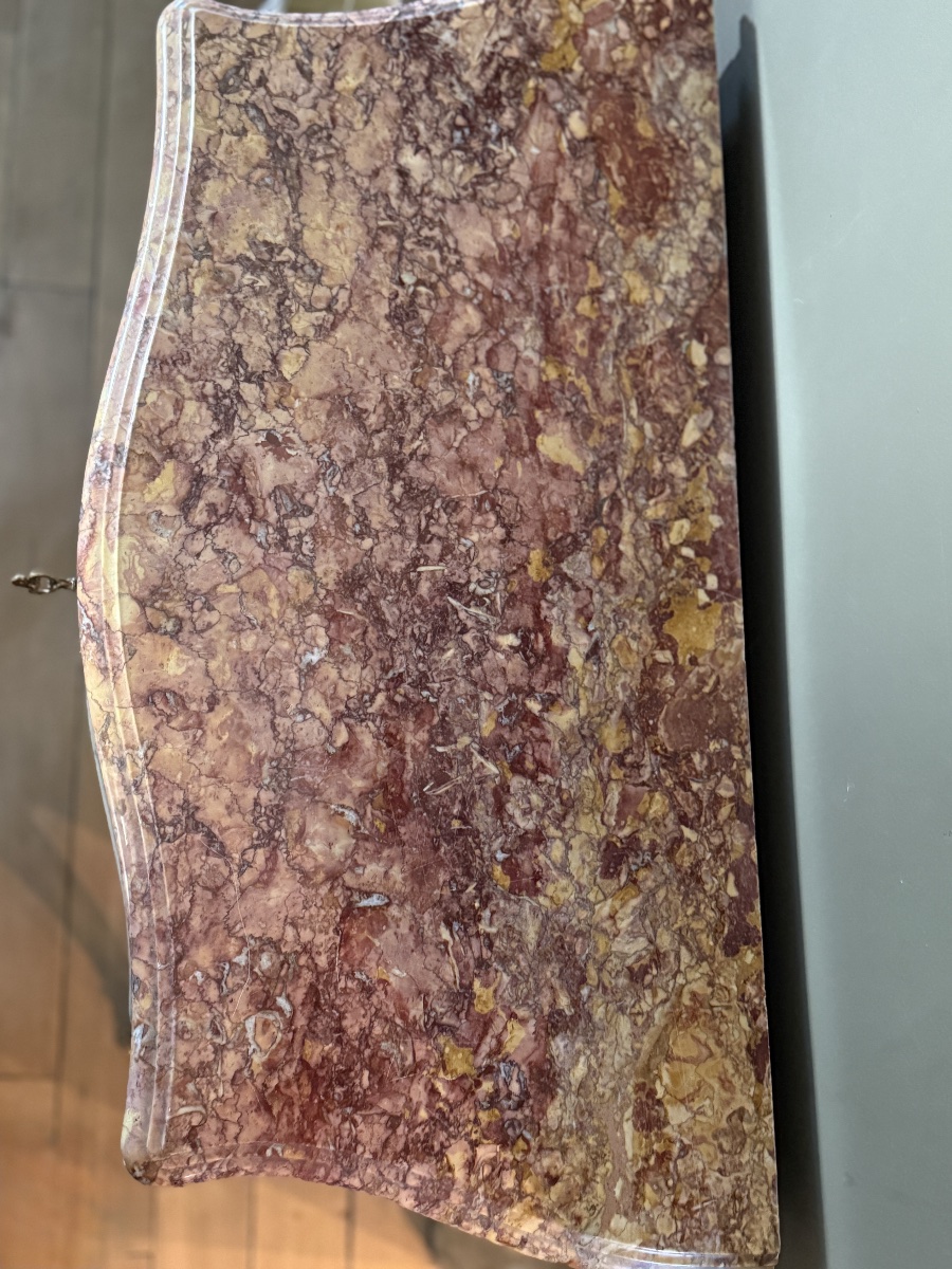 Louis XV Chest Of Drawers From The 1900s With Its Original Marble Top -photo-6