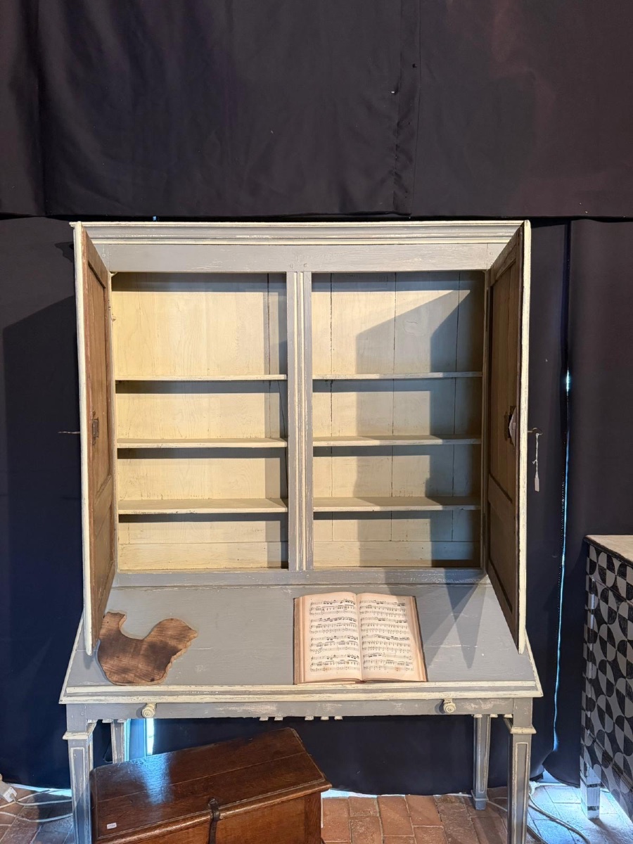 Double corps avec secrétaire et bibliothèque Louis XVI datant du 18e siècle -photo-3