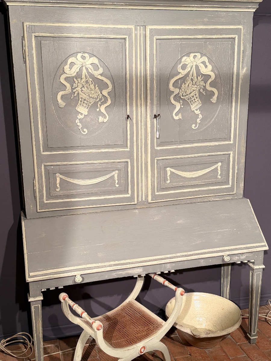 Double corps avec secrétaire et bibliothèque Louis XVI datant du 18e siècle 