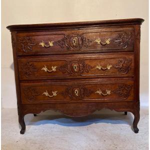 Commode Louis XV Late 18th Liégeoise Oak