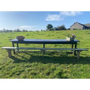 End Of Harvest Bench Patina Late 19th (very Long)