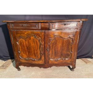 Louis XV Curved Buffet Early 18th Century In Walnut 