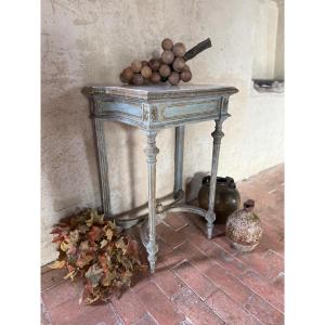 Louis XVI Console Table Dating From The 19th Century With Carrara Marble Top 