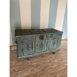 Coffre de mariage datant du 18e siècle polychrome 