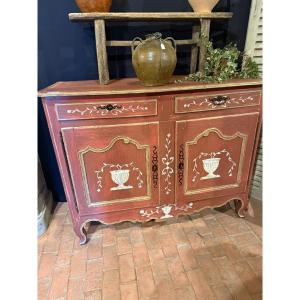 19th-century Louis XV Sideboard With 2 Doors And 2 Drawers