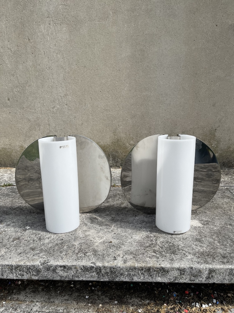 Pair Of I Guzzini Wall Lights From The 70s.