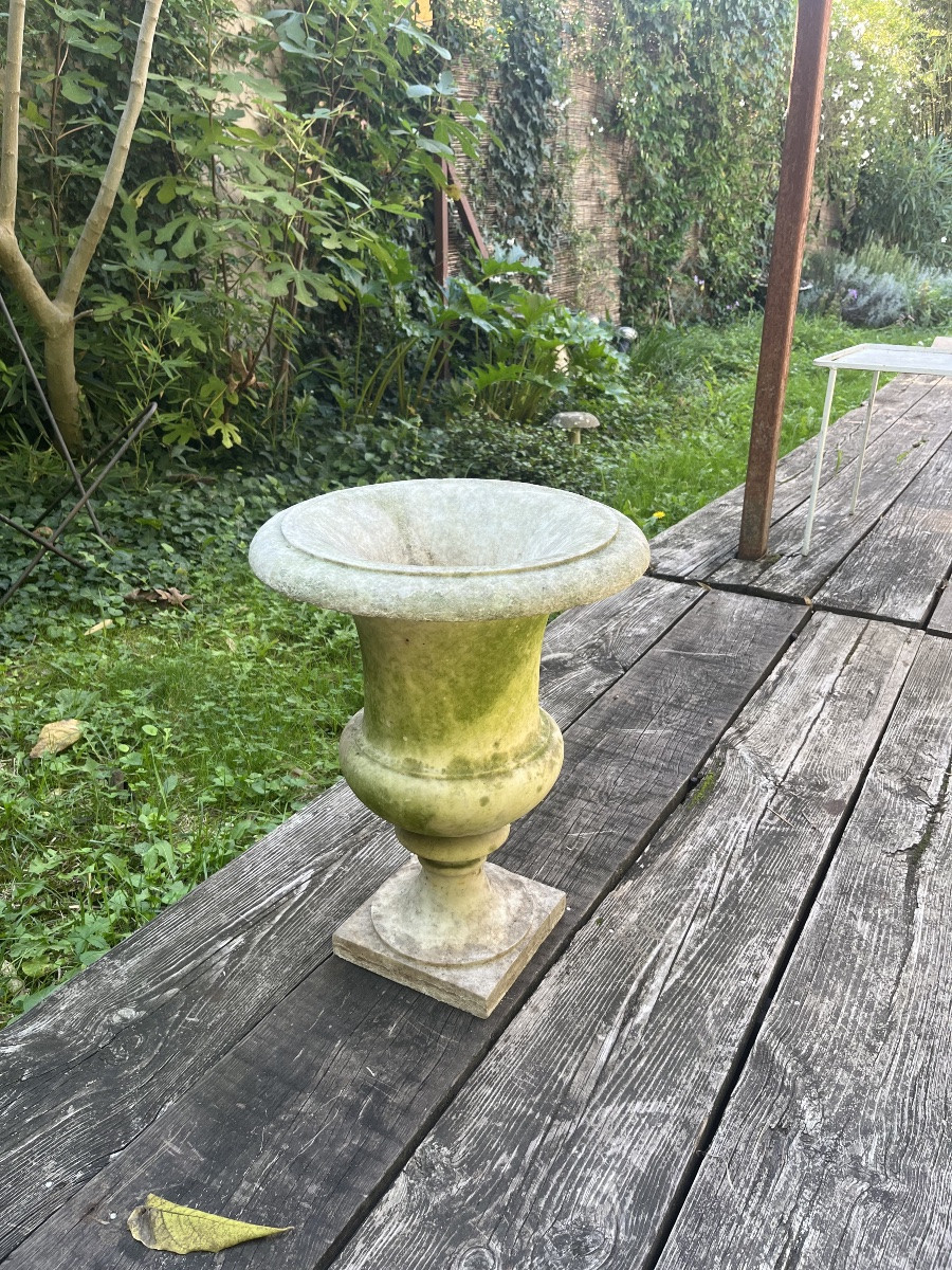 Vase Médicis en marbre de Carrare.-photo-2