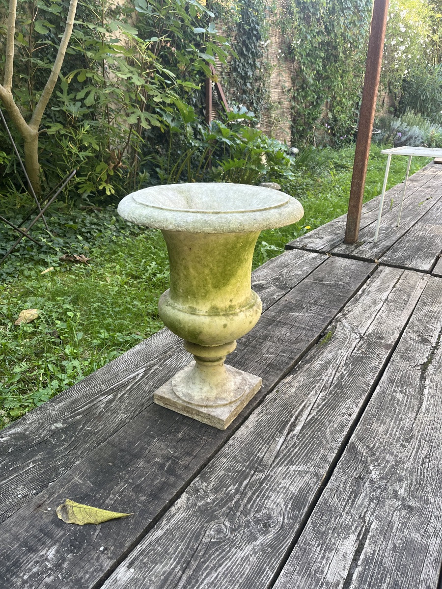 Vase Médicis en marbre de Carrare.-photo-1