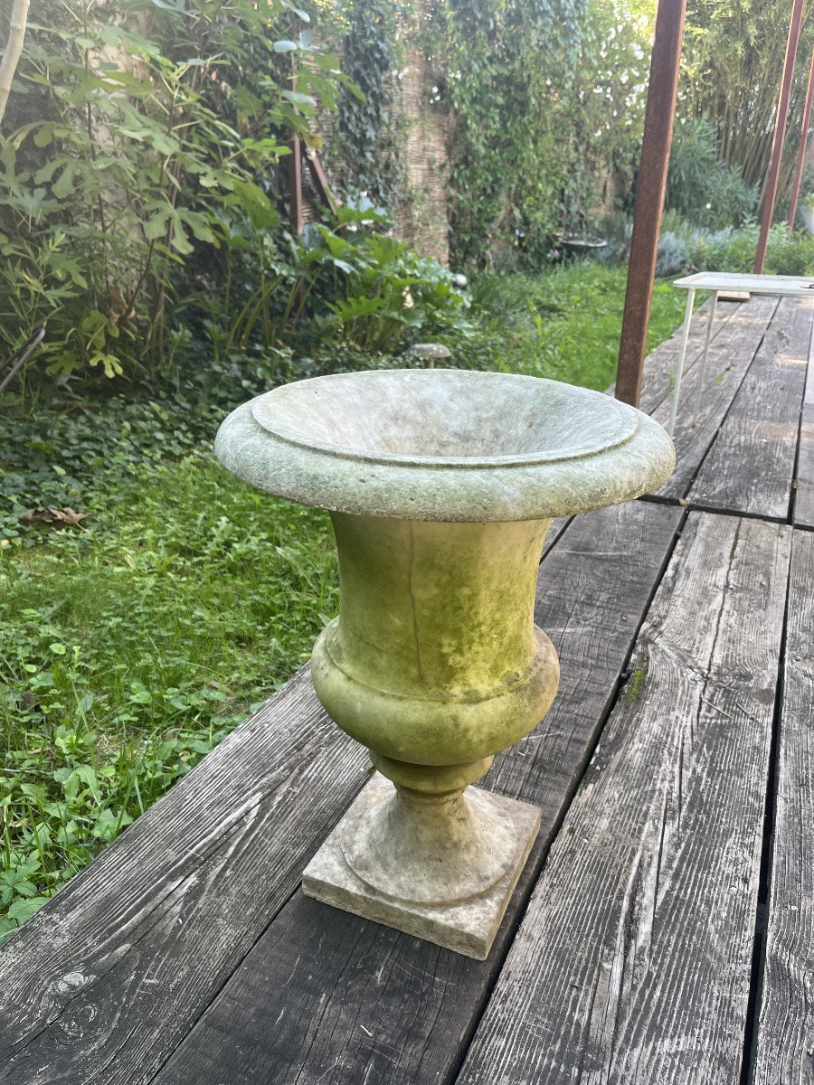 Vase Médicis en marbre de Carrare.-photo-2