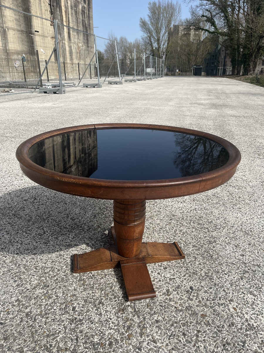 Table basse en chêne dlg Charles Dudouyt.