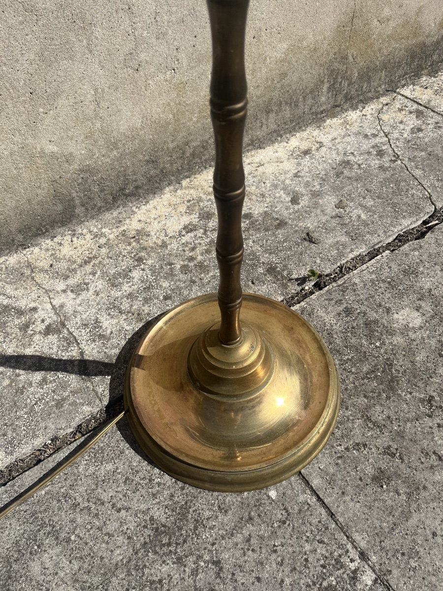 Articulated Reading Lamp Made Of Bronze And Brass, 1950.-photo-4