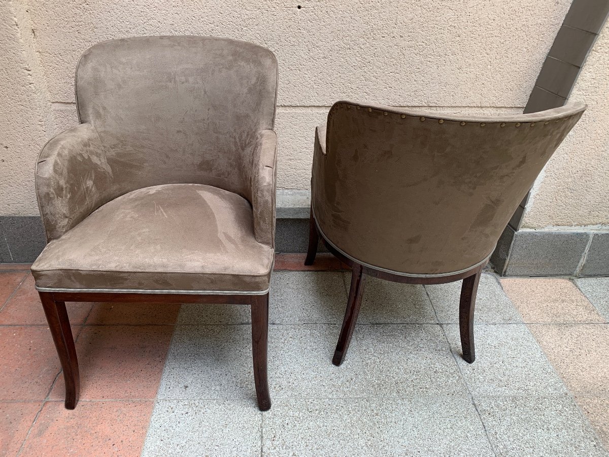Paire De Fauteuils Art Déco-photo-2