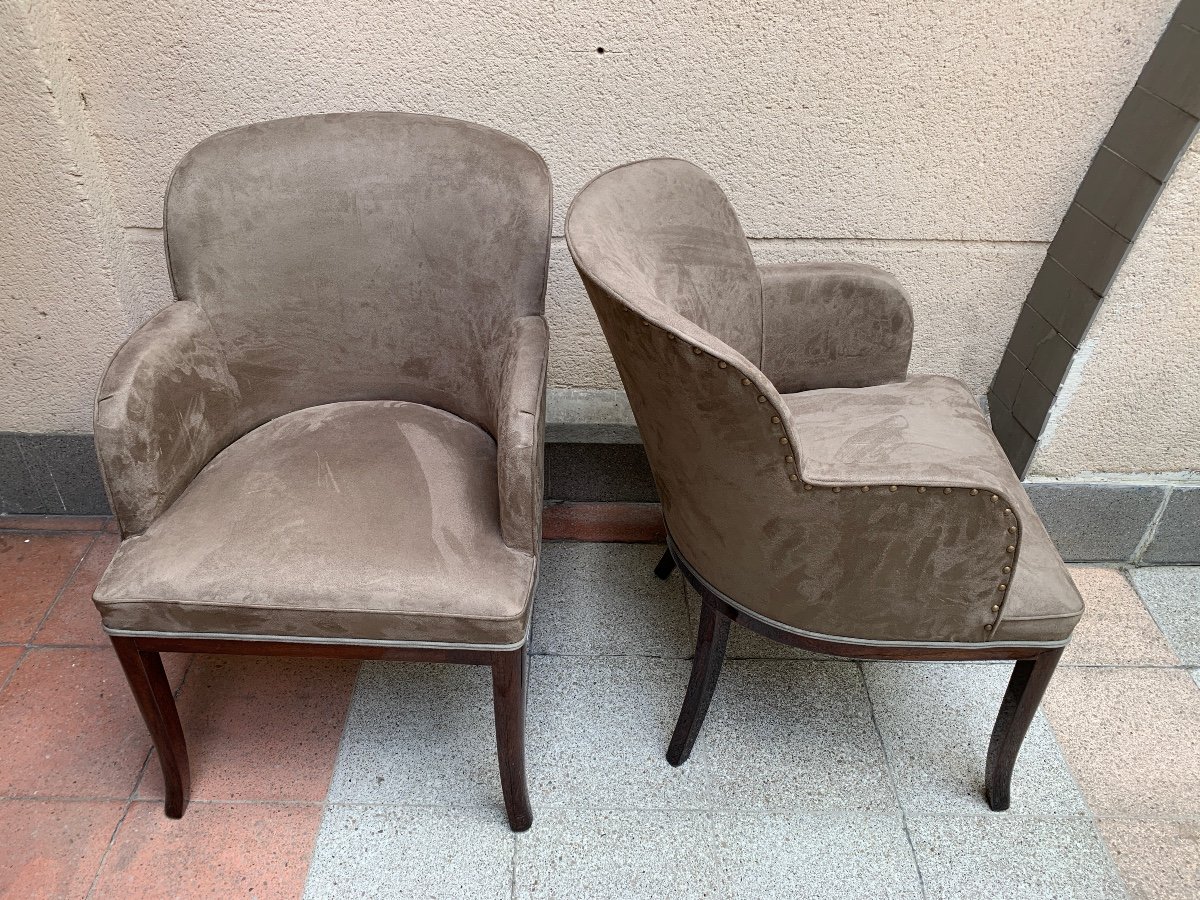Paire De Fauteuils Art Déco-photo-4