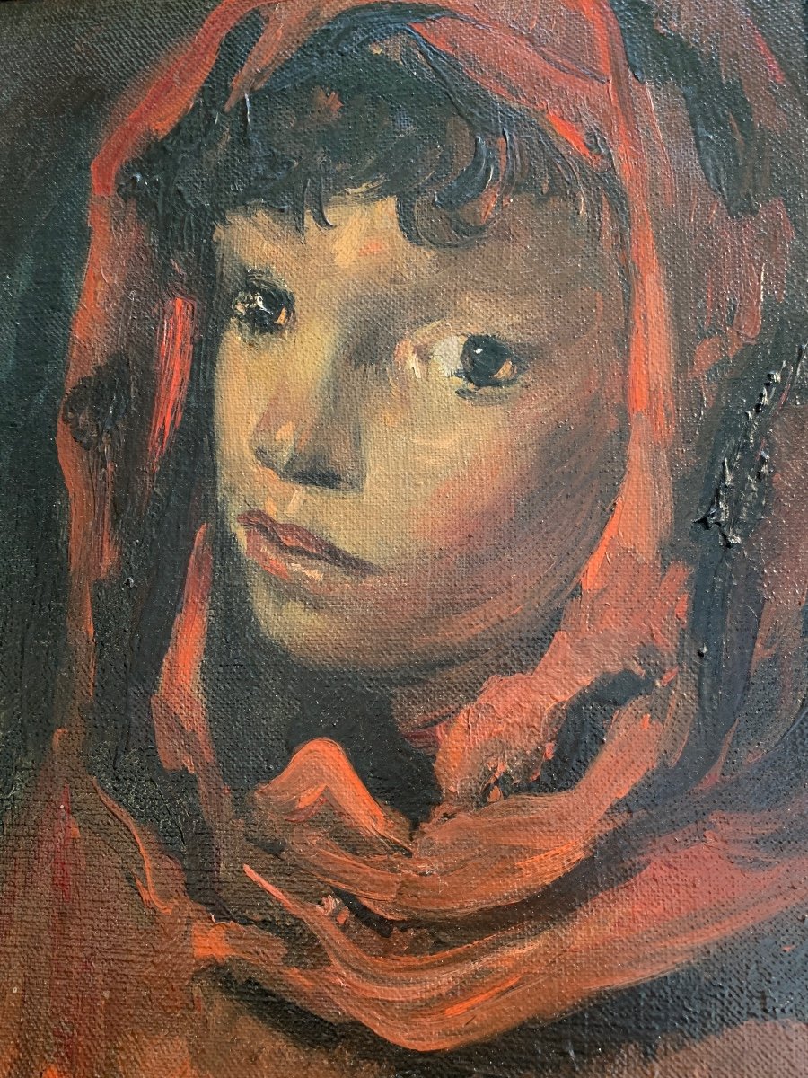 Luigi Corbelini, Child Portrait, Oil On Canvas-photo-4