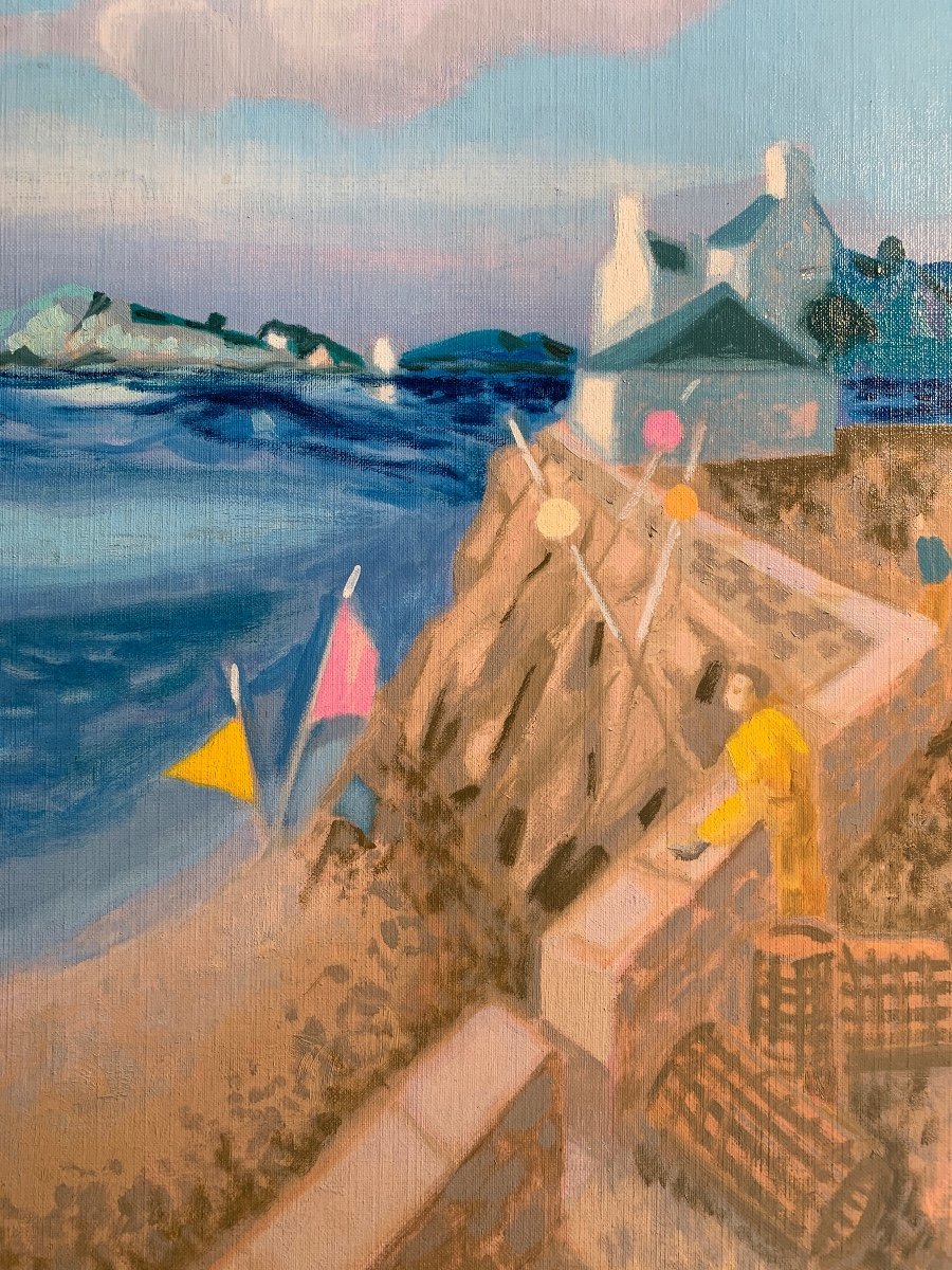 Georges Lambert, Quai Breton, Oil On Canvas.-photo-2