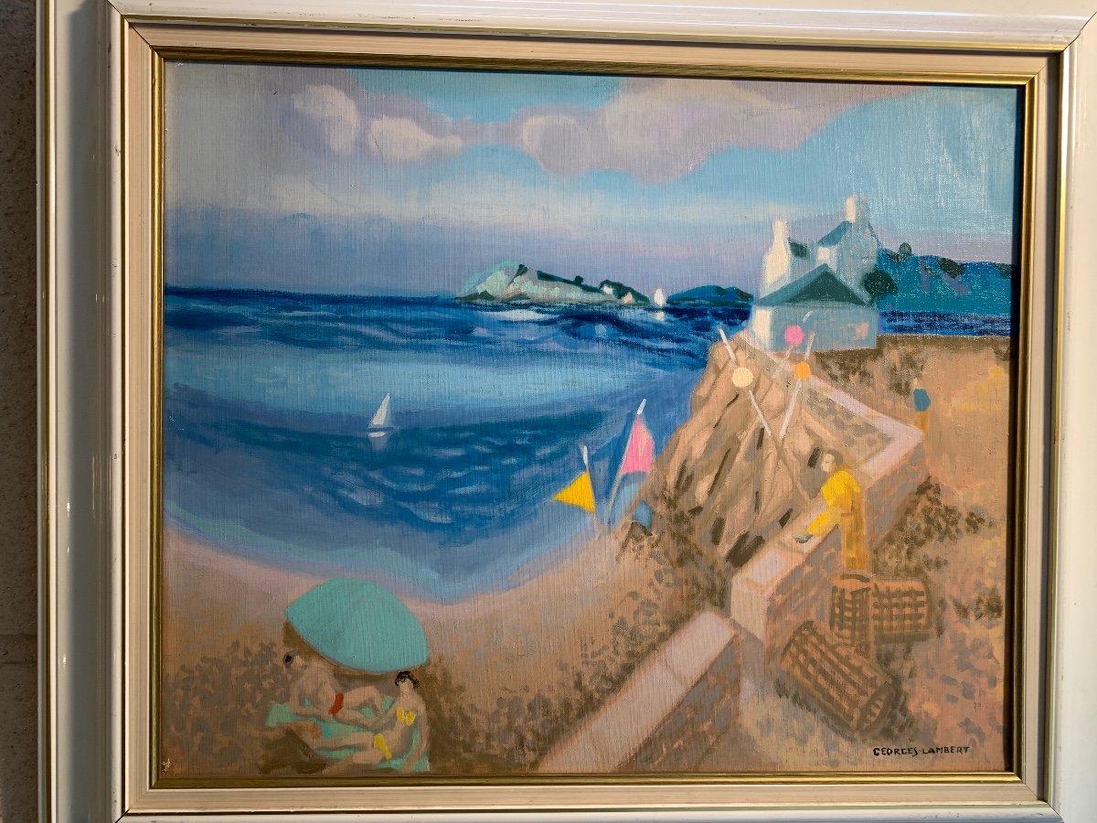 Georges Lambert, Quai Breton, Oil On Canvas.-photo-3